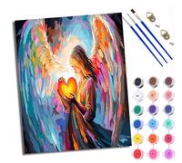WXRWANG Dipingere con i numeri, per adulti, angeli di bellezza, pittura con i numeri, kit fai da te, con 3 pennelli - 16 x 20 pollici con cornice