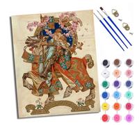 WXRWANG Dipingere con i numeri per adulti e principianti Cavaliere su un cavallo fiorito Dipinto con i numeri Kit su tela senza cornice Pittura a olio fai da te Colori acrilici Decorazione della