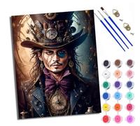 WXRWANG Dipingere con i numeri per adulti e principianti personaggi steampunk pittura con i numeri kit su tela senza cornice pittura a olio fai da te colori acrilici decorazione parete casa 40 x 50 cm