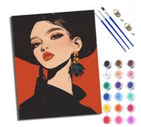 WXRWANG Dipingere con i numeri, stile alla moda, per ragazze, fai da te, dipinto a mano, set per principianti e adulti, colori acrilici, decorazione per la casa, regalo di Natale con cornice