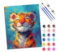 WXRWANG Dipingi con i numeri per adulti, colorato con tigre, pittura con i numeri, per adulti, kit fai da te su tela da dipingere con i numeri, kit di artigianato per rilassarsi e alleviare lo stress