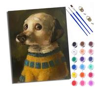 WXRWANG Dipingi con i numeri, per adulti, cucciolo in maglione, pittura con i numeri, per adulti, kit fai da te per dipingere con i numeri, kit di artigianato per rilassarsi e alleviare lo stress