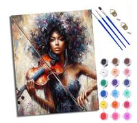 WXRWANG Dipingi con i numeri, per adulti, donna che suona il violino, pittura con i numeri, kit fai da te su tela per dipingere con i numeri, kit di artigianato per rilassarsi e alleviare lo stress