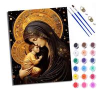 WXRWANG Dipingi con i numeri per adulti e principianti Immagine della Vergine Maria Dipinto con i numeri Kit su tela senza cornice Pittura a olio fai da te Colori acrilici Decorazione murale per la