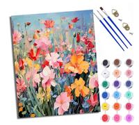 WXRWANG Dipingi con i numeri per adulti, motivo: fiori colorati, motivo: mare, sogno, pittura con i numeri, kit fai da te, per rilassarti e alleviare lo stress, regalo per la decorazione della casa