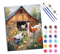 WXRWANG Dipingi con i numeri, per adulti, principianti, tela con animali della fattoria, scelta per compleanno, anniversario o qualsiasi festival, kit di pittura acrilica fai da te per la decorazione