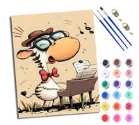 WXRWANG Dipingi con i numeri per adulti Zebra che suona il pianoforte, pittura con i numeri, per adulti, kit fai da te per dipingere con i numeri, kit di artigianato per rilassarti e alleviare lo