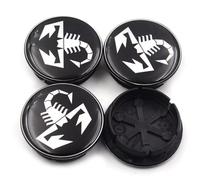 WxsDsq Coprimozzo Coprimozzi Copricerchi 50MM 4 Pezzi Compatibile con per Fiat Punto Abarth Panda Alfa Romeo Mito 147 156 159 166 500 Coperchi Mozzo Cerchi ABS Anello Lega,A