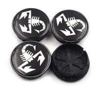 WxsDsq Coprimozzo Coprimozzi Copricerchi 56MM 4 Pezzi Compatibile con per Fiat Abarth 595 500 Abarth 124 Spider Coperchi Mozzo Cerchi ABS Anello Lega,C