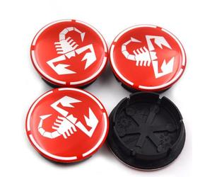 WxsDsq Coprimozzo Coprimozzi Copricerchi 56MM 4 Pezzi Compatibile con per Fiat Abarth 595 500 Abarth 124 Spider Coperchi Mozzo Cerchi ABS Anello Lega,B