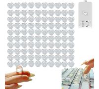 Wxshang Bubble Keyboard - Keyboard Bubble for Long Nail, Full Self-Adhesive Symbolic and Alphanumeric Silicone Keys for Typing and Gaming on Laptop Desktops (100 Transparent Heart-Shaped Ones)