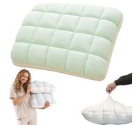 Wxshang Fluffy Puffgrid Bed Pillow Forall Sleepers, Cloud-Like Support Microfiber Pillow with Anti-Shift Quilted Design, Breathable Airy Loft for Side Back and Stomach Sleepers (Green)