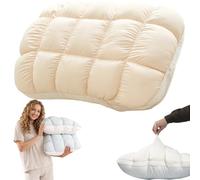 Wxshang Fluffy Puffgrid Bed Pillow Forall Sleepers, Cloud-Like Support Microfiber Pillow with Anti-Shift Quilted Design, Breathable Airy Loft for Side Back and Stomach Sleepers (Pink)