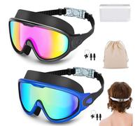 Wxshang My Cool Summer Goggles - Tyglobal Swim Goggles with Ear Plugs, Wide View Anti Fog & UV SwimmingGoggles for Audlt Kids (G Set)