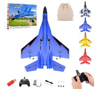 Wxshang ZY 530 Pro Rc Plane, 2.4Ghz Rc Remote Control Fighter Plane Model, Gliders Airplane with Lights and Automatic Balance Gyro, Cool Night Navigation Lights for Aldult & Beginners (Blue)