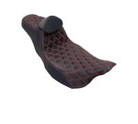 WXSSH Cuscinetti protettivi per il sedere Per Moto 2-Up per sedile con cuscini schienale conducente cucitura a reticolo anteriore posteriore per Harley da turismo(Red line Seat)