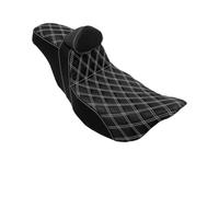 WXSSH Cuscinetti protettivi per il sedere Per Moto 2-Up per sedile con cuscini schienale conducente cucitura a reticolo anteriore posteriore per Harley da turismo(White line Seat)