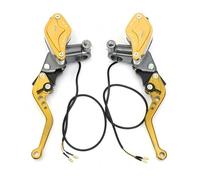 WXSSH Leva frizione idraulica universale per moto, freno, pompa del cilindro principale da 22 mm, per strada, per pit bike protezione leva freno frizione moto(Gold one pair)