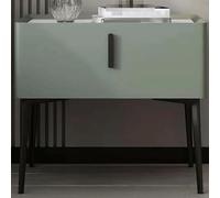 WxuuLTGJR Comodino leggero di lusso con cassetto, comodino in legno massello, comodino con finitura in microfibra e pelle, tavolino da scrivania Rock Slab(Groen)