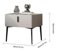 WxuuLTGJR Comodino leggero di lusso con cassetto, comodino in legno massello, comodino con finitura in microfibra e pelle, tavolino da scrivania Rock Slab(Svart)