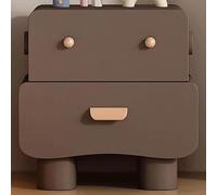 WxuuLTGJR Comodino moderno con 2 cassetti, comodino creativo, comodino girevole in legno, tavolino robusto, struttura stabile(Caf,40cm)
