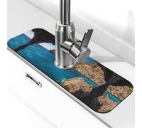WXWJSHMGC Arch In Mallorca Spagna Stampa Lavello Da Cucina Splash Guard,Tappetino Assorbente,Tappetino Lavandino,Per Rubinetti Da Cucina,Piani di Lavoro