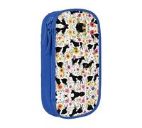 WXWJSHMGC Astuccio a doppio strato con cerniera con stampa di Cattle Farm Sanctuary - Astuccio per penne in tessuto resistente - Ideale per studenti, Blu, Taglia unica, Beauty Case