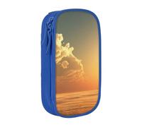 WXWJSHMGC Astuccio a doppio strato con cerniera, con stampa Good Morning, grande capacità, in tessuto resistente, ideale per studenti, Blu, Taglia unica, Beauty Case