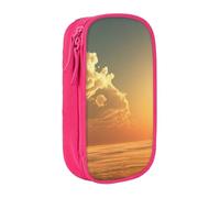 WXWJSHMGC Astuccio a doppio strato con cerniera, con stampa Good Morning, grande capacità, in tessuto resistente, ideale per studenti, rosa, Taglia unica, Beauty Case