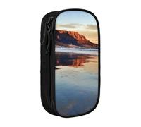 WXWJSHMGC Astuccio a doppio strato con cerniera con stampa Mountain at Sunrise - Astuccio scuola per penne in tessuto resistente - Ideale per studenti, Nero , Taglia unica, Beauty Case