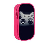 WXWJSHMGC Astuccio a doppio strato con stampa controller gaming, grande capacità, con cerniera, in tessuto resistente, ideale per studenti, rosa, Taglia unica, Beauty Case