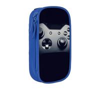 WXWJSHMGC Astuccio a doppio strato con stampa controller gaming, grande capacità, con cerniera, in tessuto resistente, ideale per studenti, Blu, Taglia unica, Beauty Case
