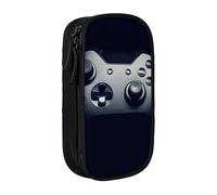 WXWJSHMGC Astuccio a doppio strato con stampa controller gaming, grande capacità, con cerniera, in tessuto resistente, ideale per studenti, Nero , Taglia unica, Beauty Case