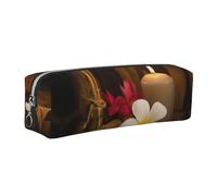 WXWJSHMGC Astuccio in pelle con stampa di candele aromatiche, semplice, con tasca metallica con cerniera, custodia per ragazze e ragazzi, studenti, università e scuole medie, Argento, Taglia unica