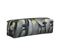 WXWJSHMGC Astuccio in pelle con stampa famiglia di pinguini, semplice, con tasca metallica con cerniera, custodia per ragazze, ragazzi, studenti, università e scuola media, Argento, Taglia unica