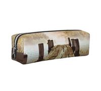 WXWJSHMGC Astuccio in pelle con stampa Lake House, semplice, con tasca metallica con cerniera, custodia per ragazze, ragazzi, studenti, università, scuola media, Argento, Taglia unica, Beauty Case