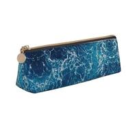WXWJSHMGC Astuccio in pelle con stampa Sea Seen from the top, astuccio per penna stilografica, personalizzabile, portatile, grande capacità, per scuola secondaria, per ragazze e ragazzi