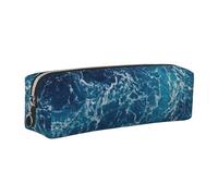 WXWJSHMGC Astuccio in pelle con stampa Sea Seen from The Top, semplice, con tasca metallica con cerniera, custodia per ragazze e ragazzi, studenti, università, scuola media, Argento, Taglia unica