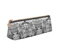 WXWJSHMGC Astuccio in pelle con stampa Seaside City, custodia per penna stilografica, portatile, grande capacità, per scuola secondaria, per ragazze e ragazzi