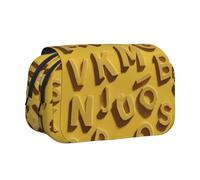 WXWJSHMGC Astuccio portapenne con stampa di molte lettere, astuccio portatile a doppio strato per bambini, ragazze, ragazzi e adulti