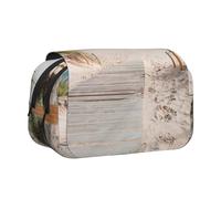 WXWJSHMGC Astuccio portapenne con stampa di paesaggi sulla spiaggia, astuccio portatile a doppio strato per bambini, ragazze, ragazzi e adulti