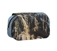 WXWJSHMGC Astuccio portapenne con stampa panoramica di rocce, astuccio portatile a doppio strato per bambini, ragazze, ragazzi e adulti