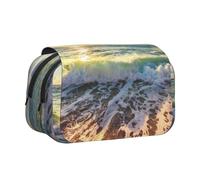 WXWJSHMGC Astuccio portapenne con stampa Sea on the Boards - Astuccio portatile a doppio strato per bambini, ragazze, ragazzi e adulti