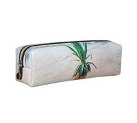 WXWJSHMGC Astuccio semplice in pelle con stampa ananas by the sea, con tasca metallica con cerniera, custodia per ragazze ragazzi studenti università scuola media, Oro, Taglia unica, Beauty Case