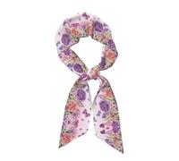 WXWJSHMGC Bella sciarpa a forma di striscia lunga con stampa di fiori vivaci farfalle colorate per le donne cravatta seta come sciarpa per il collo sciarpa leggera per capelli regali vacanze da donna