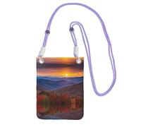 WXWJSHMGC Blue Ridge Parkway Mountains - Mini borsa a tracolla per telefono cellulare e smartphone, Viola, Taglia unica