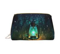 WXWJSHMGC Borsa per trucchi con stampa di lucciole e lanterne, in pelle, impermeabile, pochette per pennelli da trucco (17 x 10,9 cm), bianco, Taglia unica