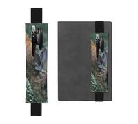 WXWJSHMGC Buck On The Grass Print - Portapenne con fascia elastica regolabile, in pelle PU, per diari con copertina rigida, quaderni, regalo per il rientro a scuola, Nero , Taglia unica