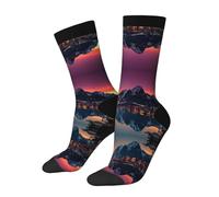 WXWJSHMGC Calzini unisex alti con stampa 3D delle Isole Norvegie, calzini lunghi alla caviglia, per uso quotidiano, 3 nero, Taglia unica
