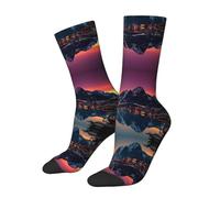 WXWJSHMGC Calzini unisex alti con stampa 3D delle Isole Norvegie, calzini lunghi alla caviglia, per uso quotidiano, bianco, Taglia unica
